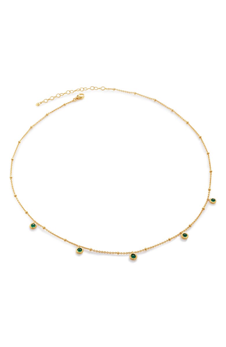 Monica Vinader Mini Green Onyx Choker Necklace, Main, color, Yellow Gold