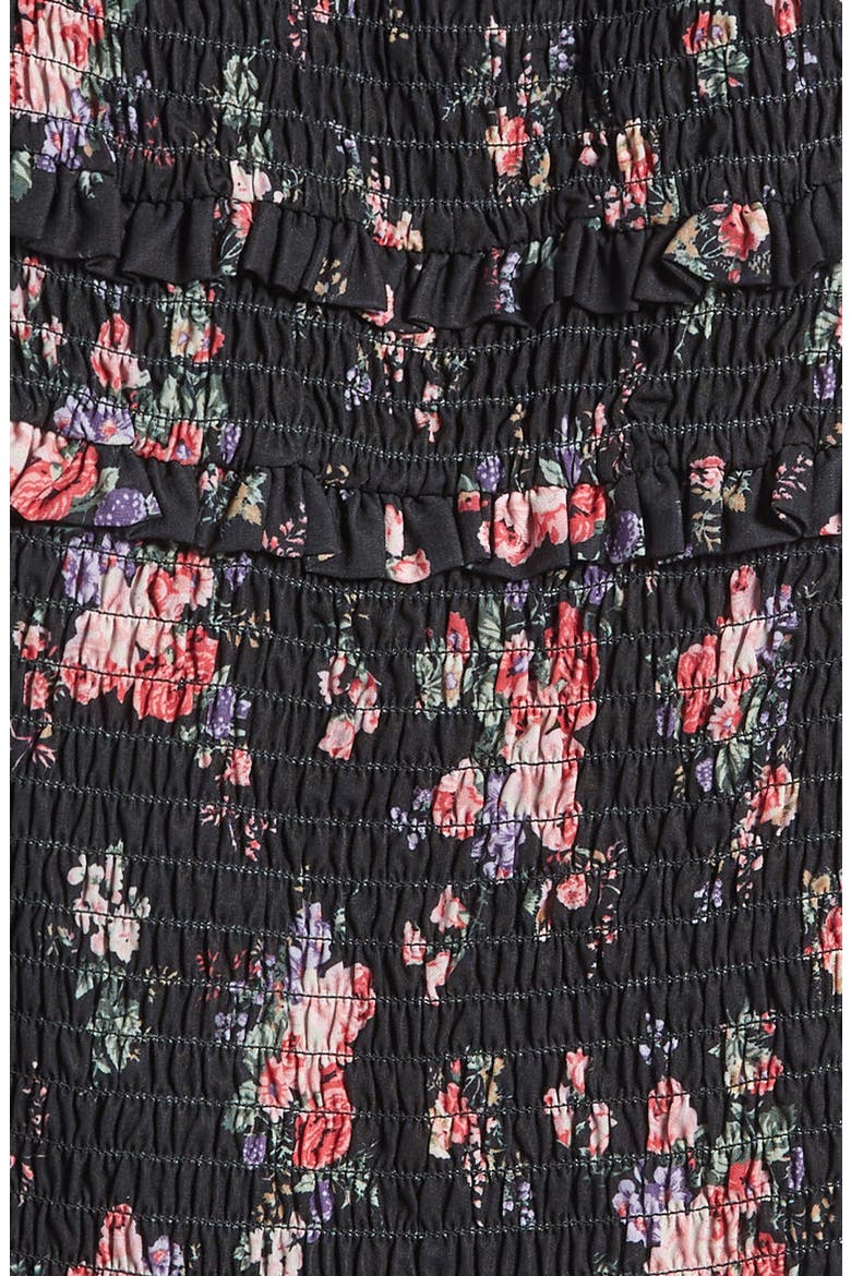Kids' Floral Smocked Dress, Alternate, color, BLACK PINK FLORAL