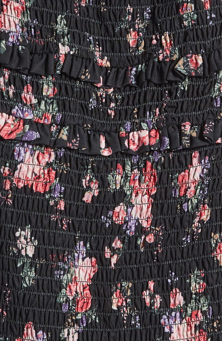 Ava & Yelly Kids' Floral Smocked Dress, Alternate, color, Black Pink Floral