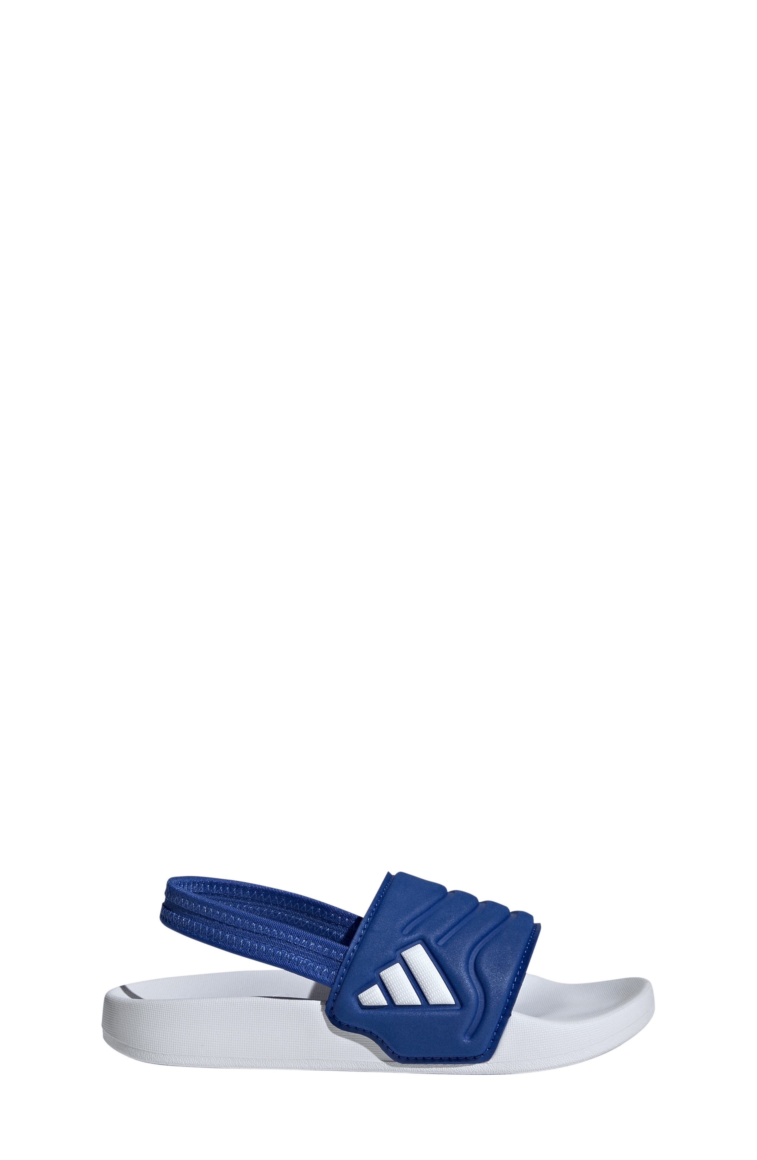 adidas Kids' Adilette Estrap 2.0 Slide Sandal, Alternate, color, Royal Blue/ Footwear White