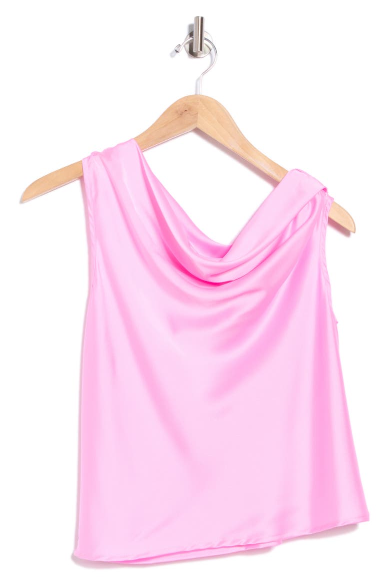 One-Shoulder Satin Tank, Alternate, color, PINK