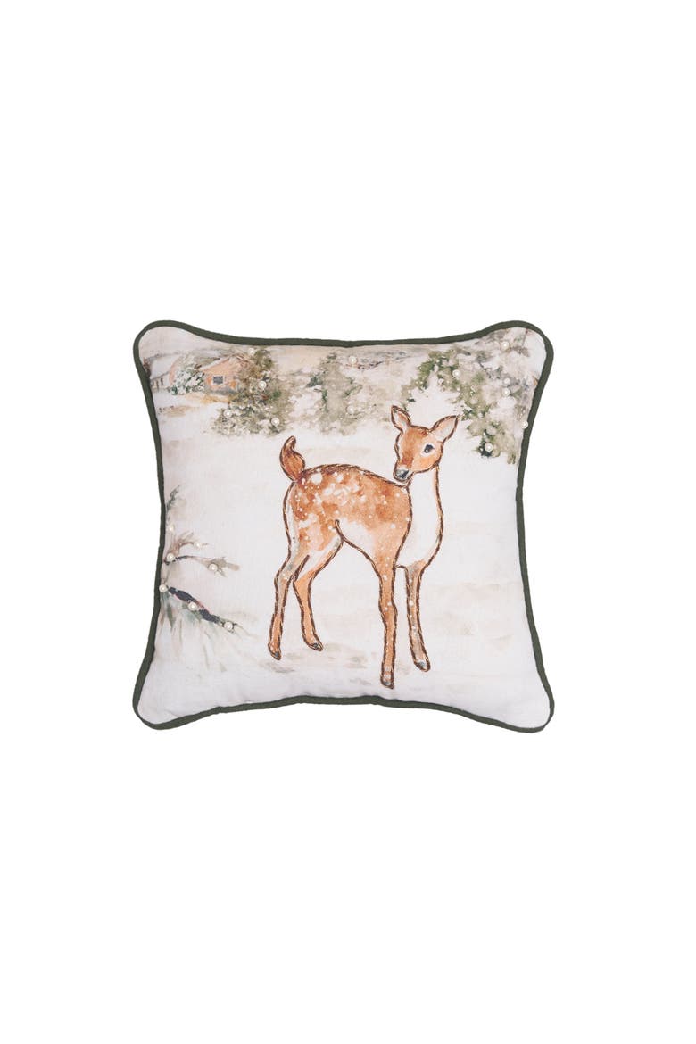 Woodland Animals Throw Pillow, Main, color, Orange
