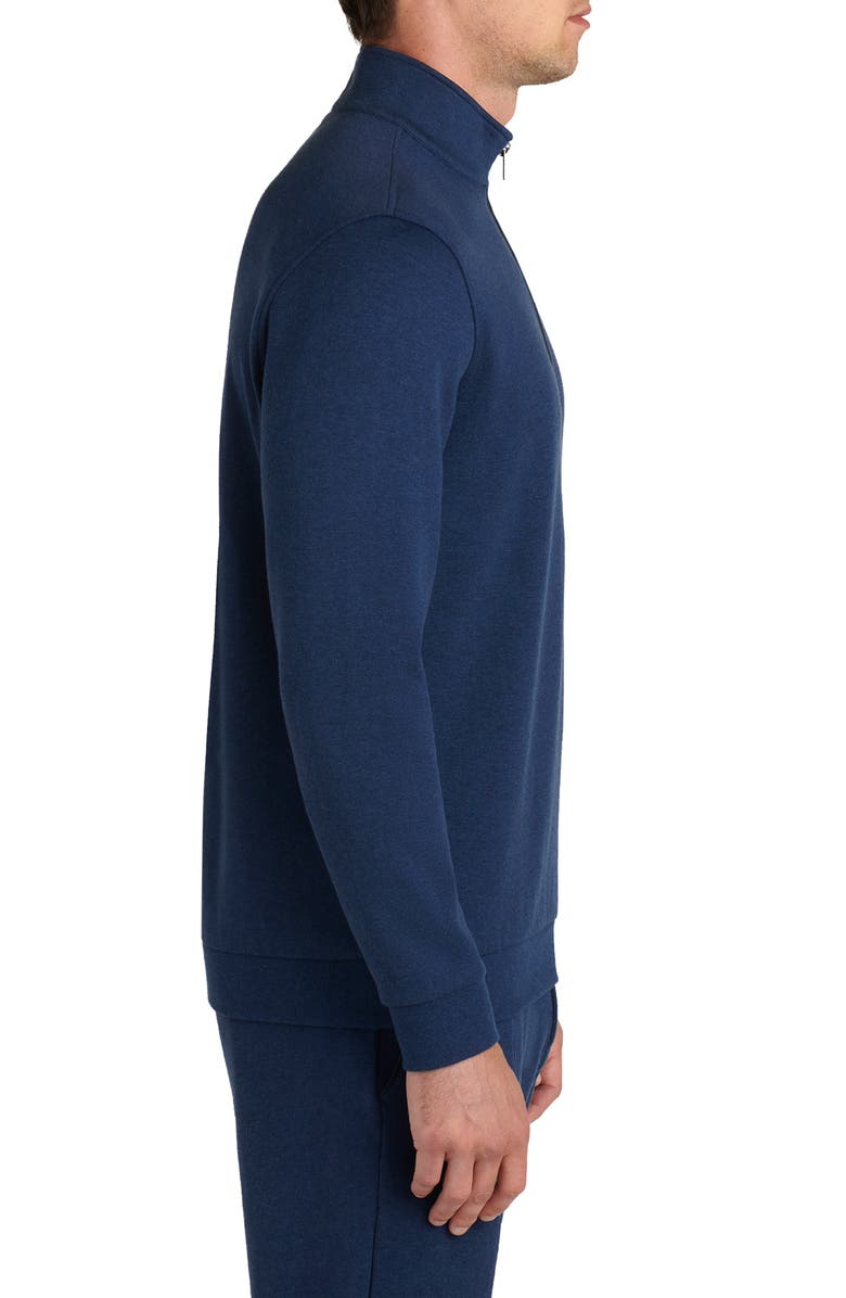 Bugatchi Comfort Cotton Blend Quarter Zip Pullover, Alternate, color, Navy