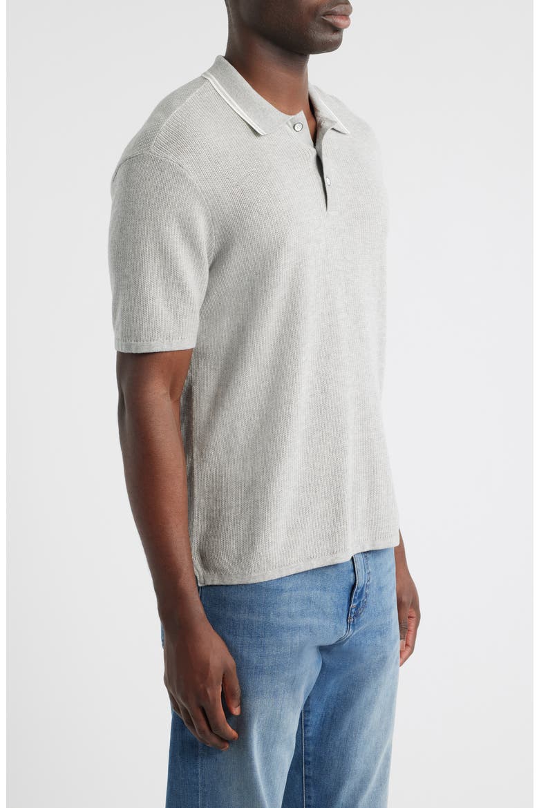 Harvey Tipped Polo, Alternate, color, HEATHER GREY