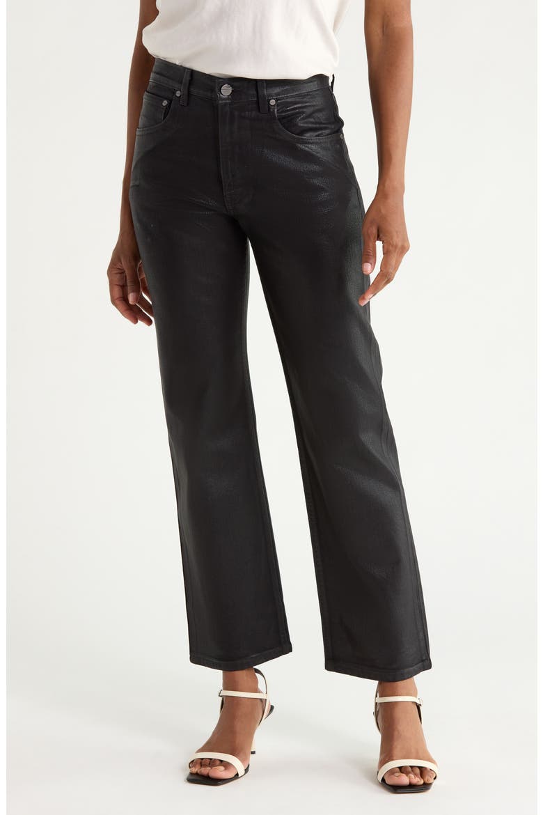 Kent St High Waist Straight Leg Pants, Main, color, BLACK
