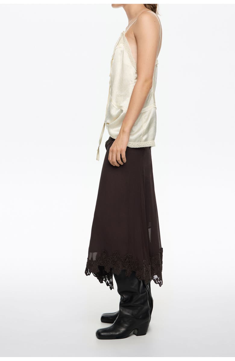 Bimba y Lola Lace Skirt, Alternate, color, Dark Brown