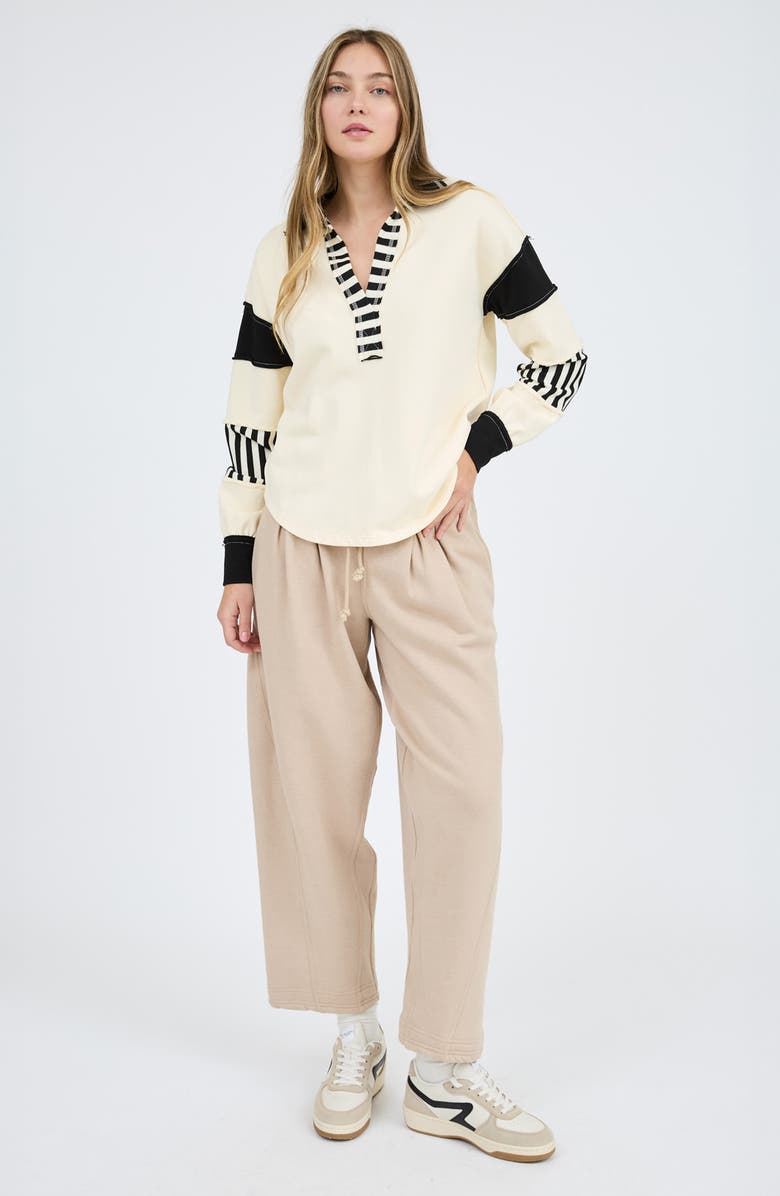 Blu Pepper Colorblock Long Sleeve Polo, Alternate, color,