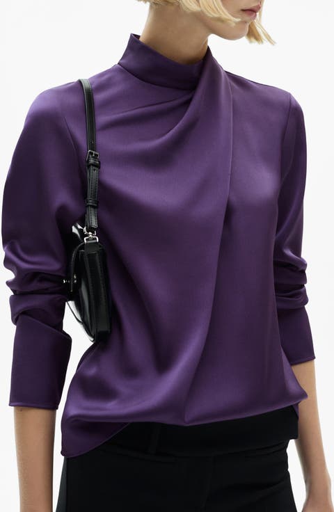 Draped Satin Top