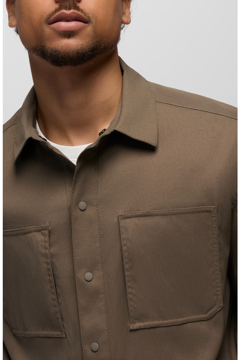 Stretch Zion Long Sleeve Button-Up Shirt, Alternate, color, MUD