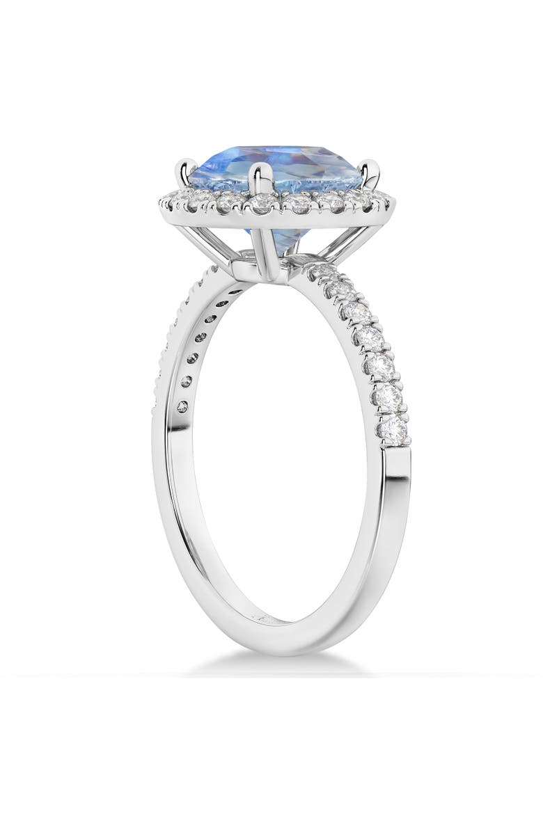 Halo Moonstone & Diamond Engagement Ring 14K, Alternate, color, 2.90ct/White Gold