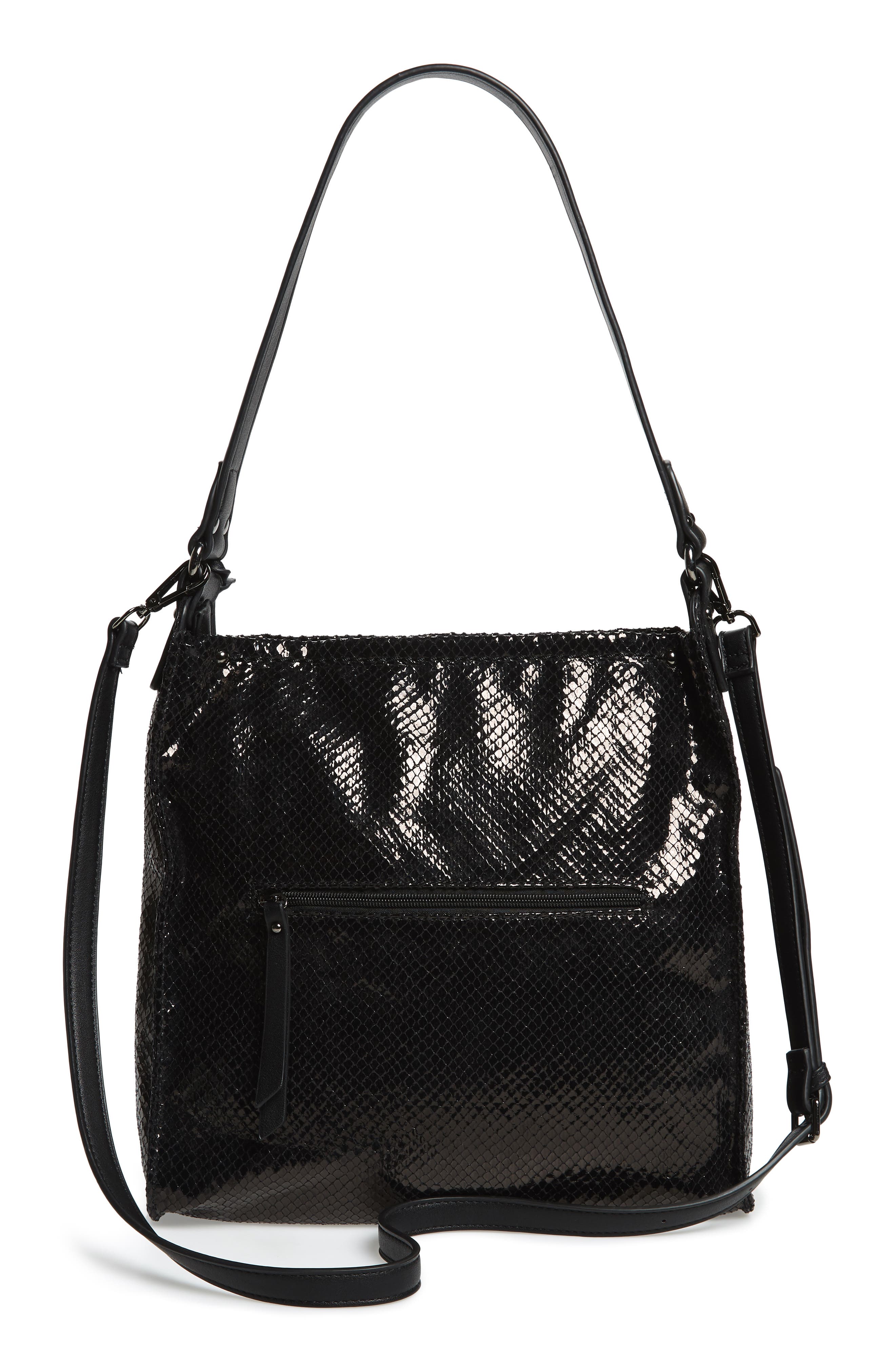 Sondra Roberts Snake Embossed Faux Leather Hobo, Alternate, color, 