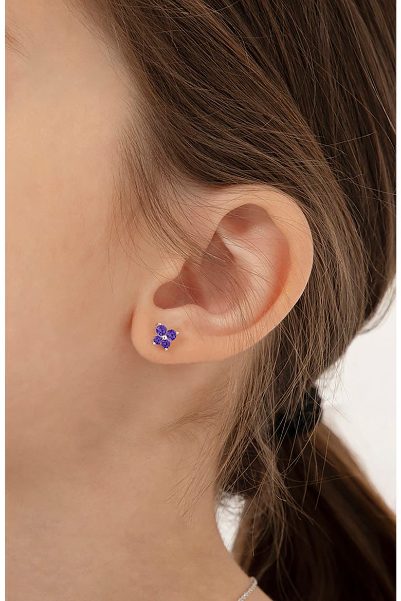 Teenie Tiny Butterfly Earrings, Alternate, color, Purple