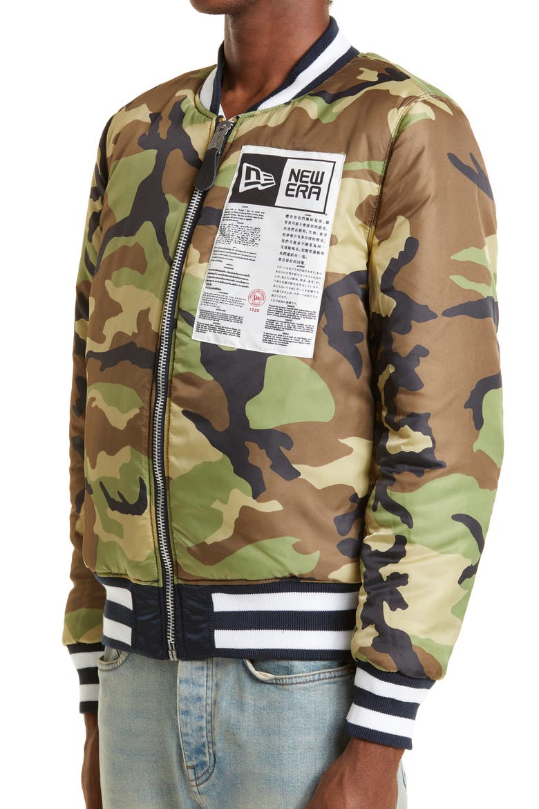 Baseball Patch Bomber Jacket, Alternate, color, BLUE