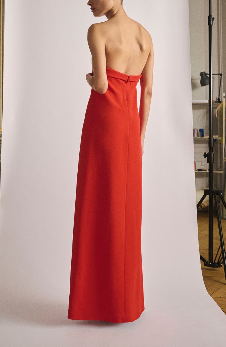 MANGO Strapless Sweetheart Maxi Dress, Alternate, color, Red