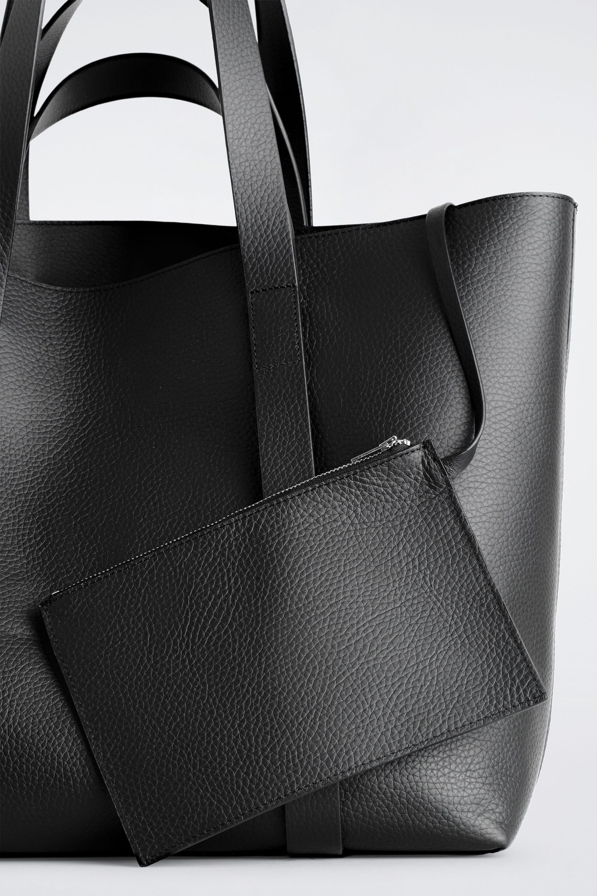COS Tableau Tote Bag - Leather, Alternate, color, Black