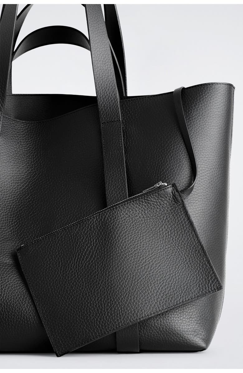 COS Tableau Tote Bag - Leather, Alternate, color, Black