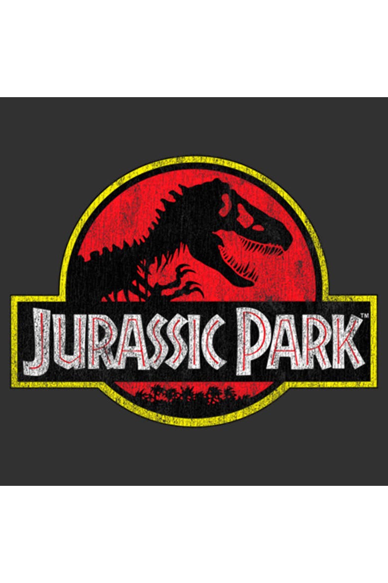 Men's Distressed T-Rex Logo Short Sleeve Graphic T-Shirt, Alternate, color, Charcoal Heather