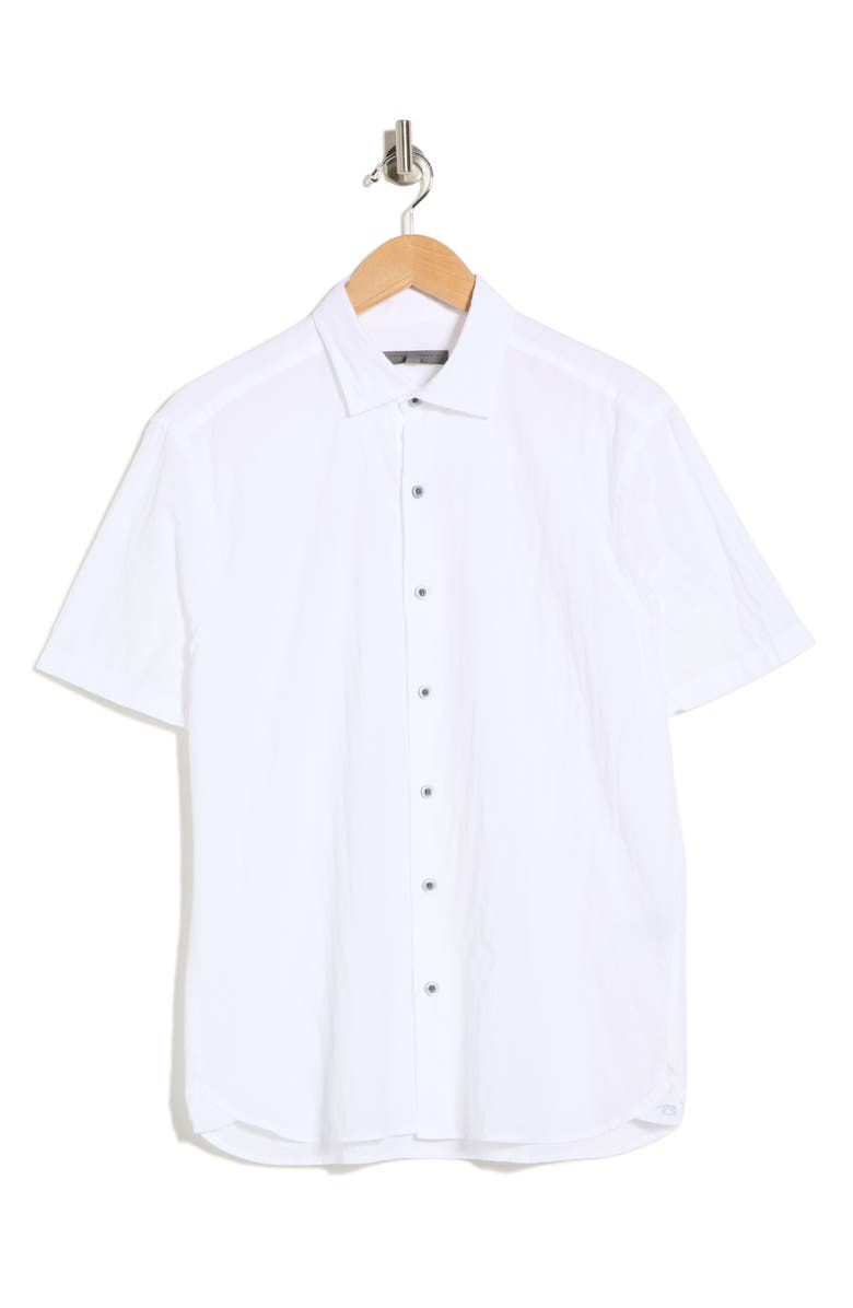 Robert Barakett Carberry Short Sleeve Button-Up Shirt, Main, color, White