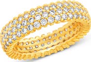 Sterling Forever Jolene Cubic Zirconia Rainbow Eternity Ring