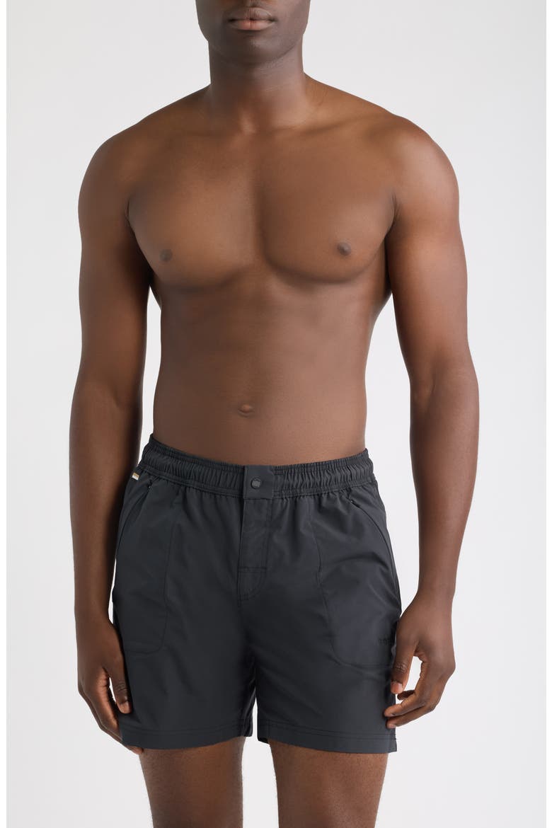 Flux Swim Trunks, Main, color, BLACK