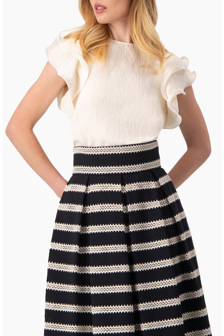 Ruffled Sleeve Textured Blouse, Main, color, Natural