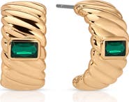 Ettika Baguette Crystal Hoop Earrings