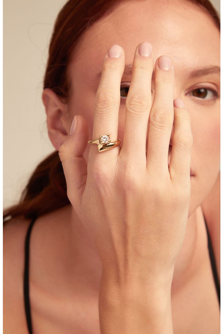 Classic White Sparkle Ring, Alternate, color, Gold