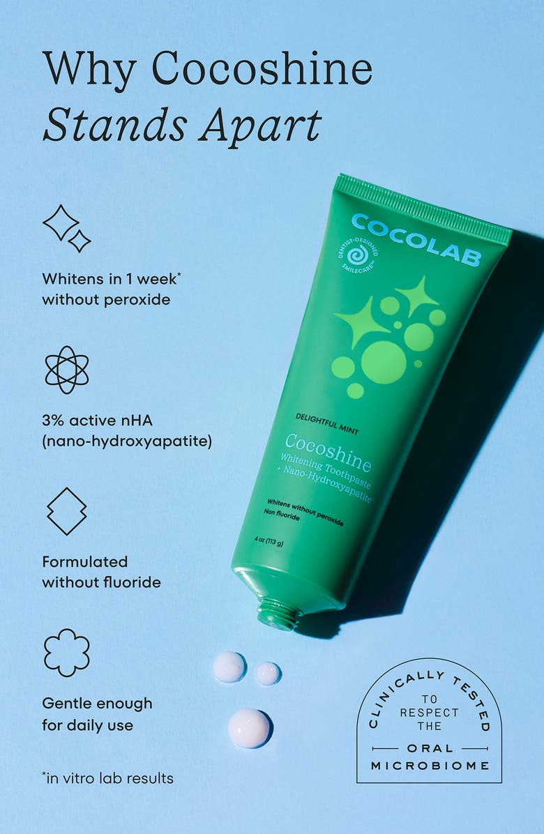 COCOLAB Cocoshine Whitening Toothpaste, Alternate, color, Delightful Mint