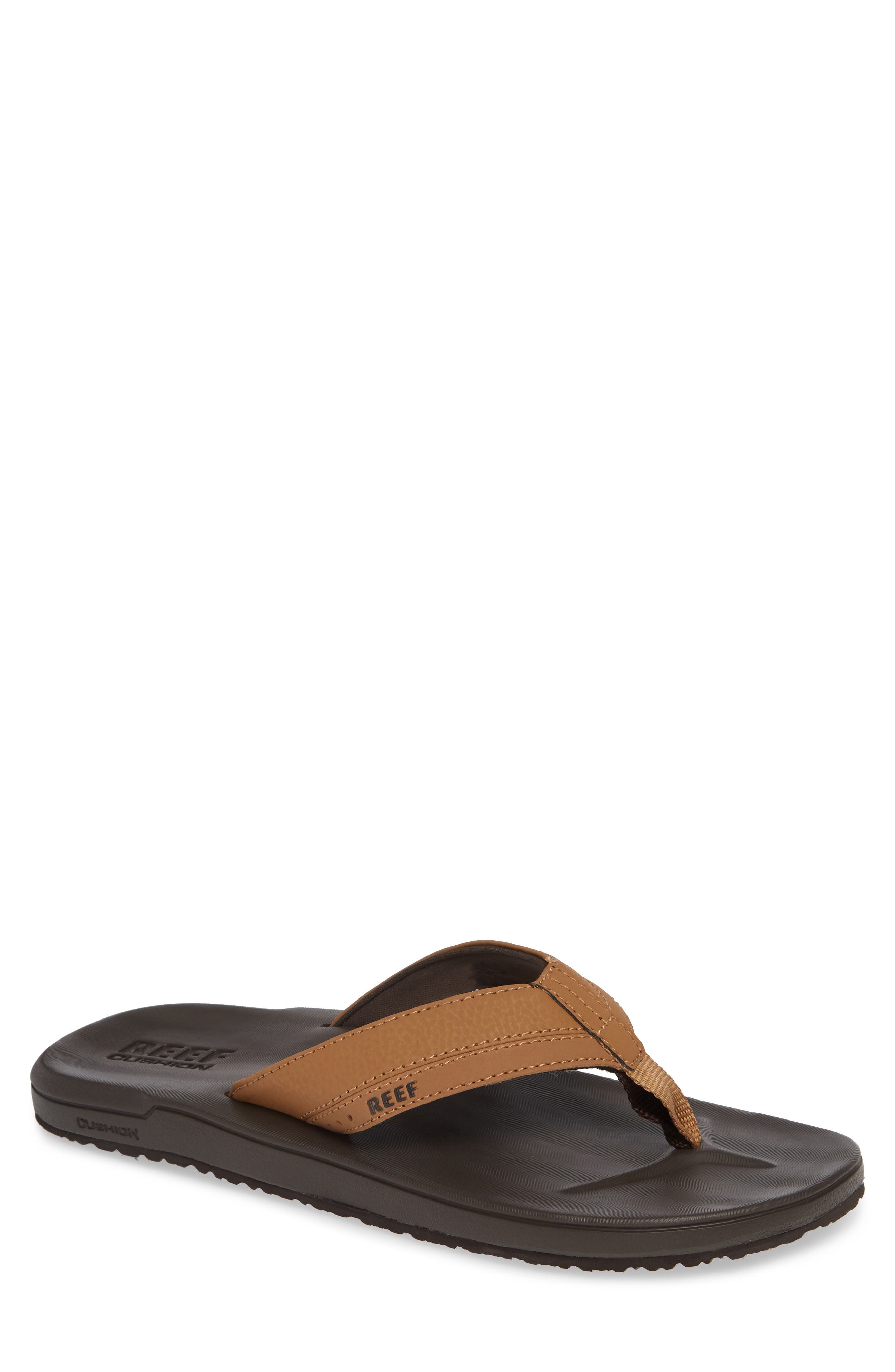 Contoured Cushion Flip Flop, Main, color, BROWN