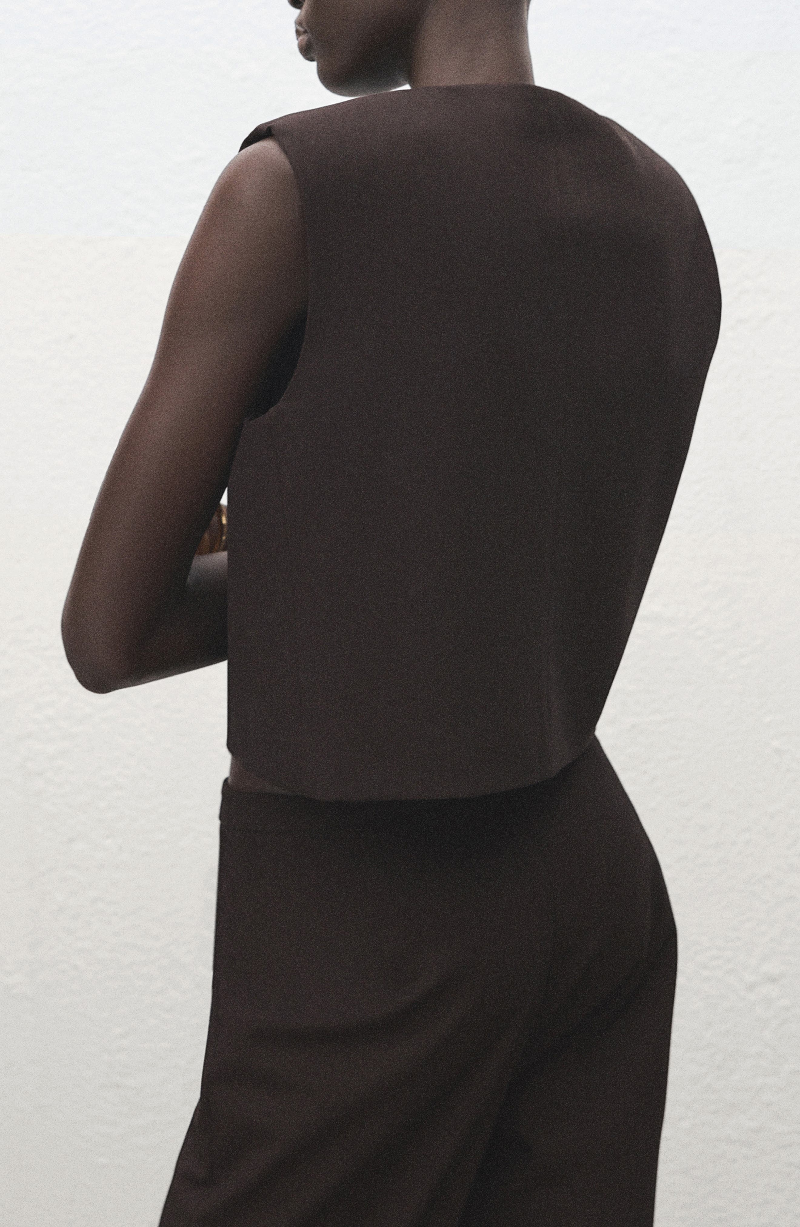Sleeveless Snap-Up Crop Top - image 2