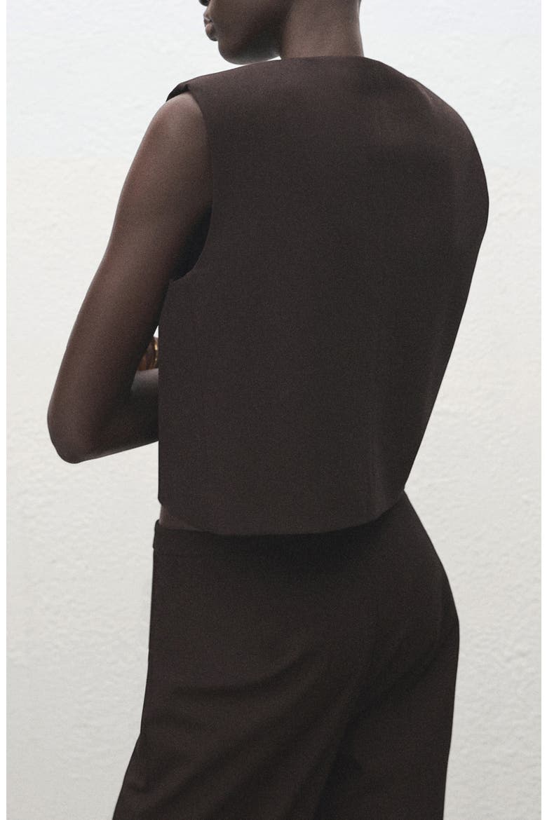 Sleeveless Snap-Up Crop Top, Alternate, color, GREY