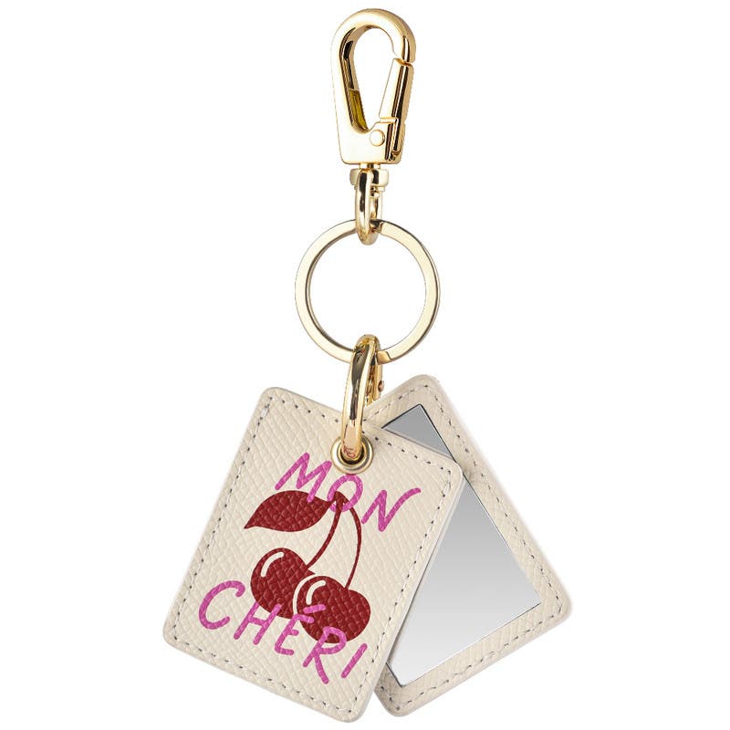 Posh Tech Mirrored Bag Charm for Airtag<sup>®</sup>, Alternate, color, White