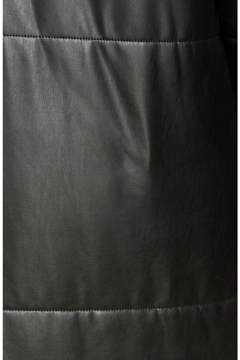 Faux Leather Maxi Puffer Coat, Alternate, color, BLACK