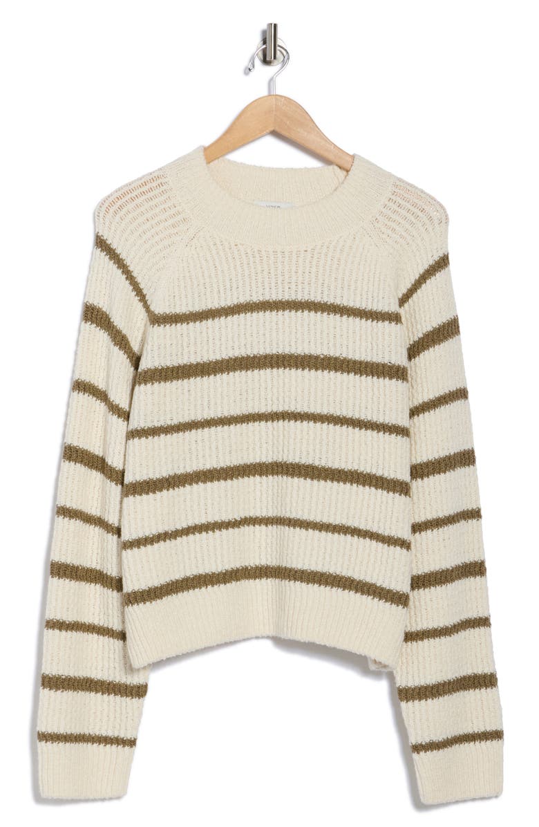 Vince Stripe Drop Shoulder Sweater, Main, color, Off White/ Moon Moss