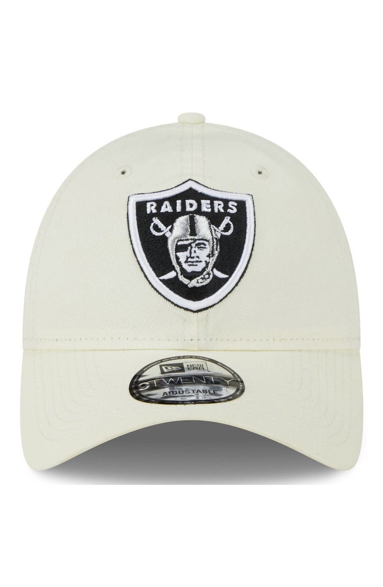 New Era Men's New Era Cream Las Vegas Raiders Core Classic 2.0 9TWENTY Adjustable Hat, Alternate, color, 