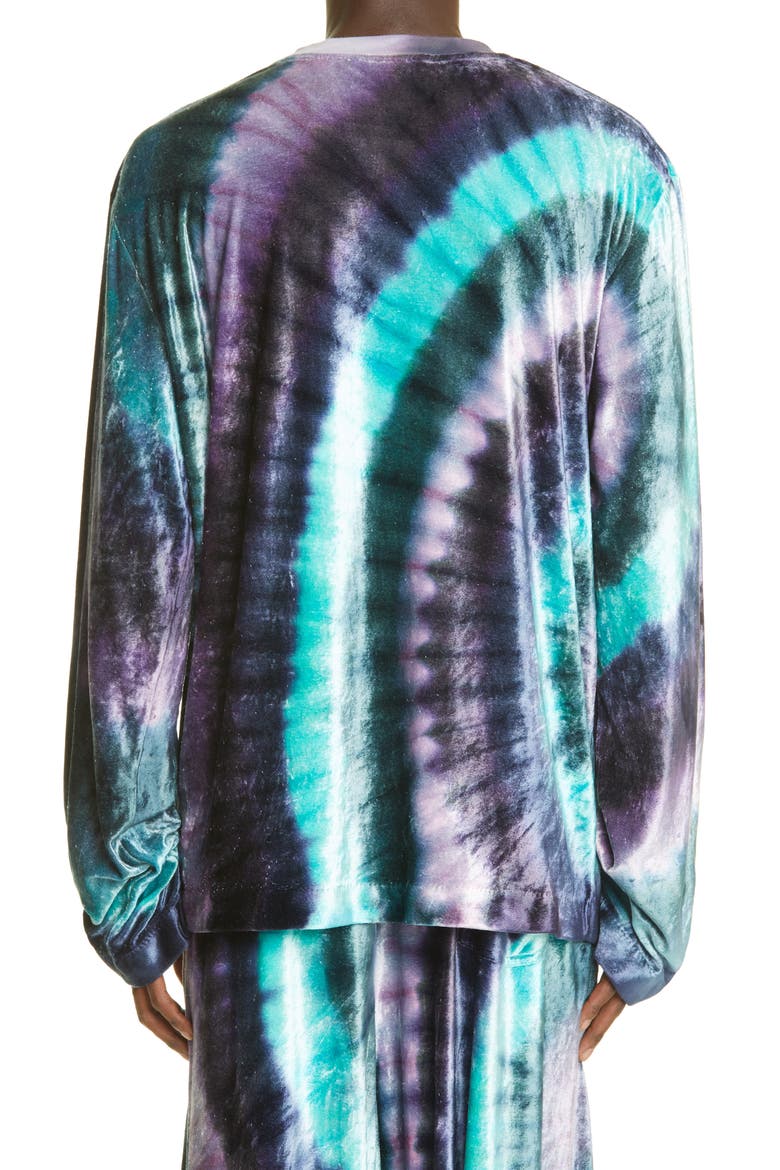 Edden Tie Dye Oversize Velour Sweatshirt, Alternate, color, THISTLE PURPLE