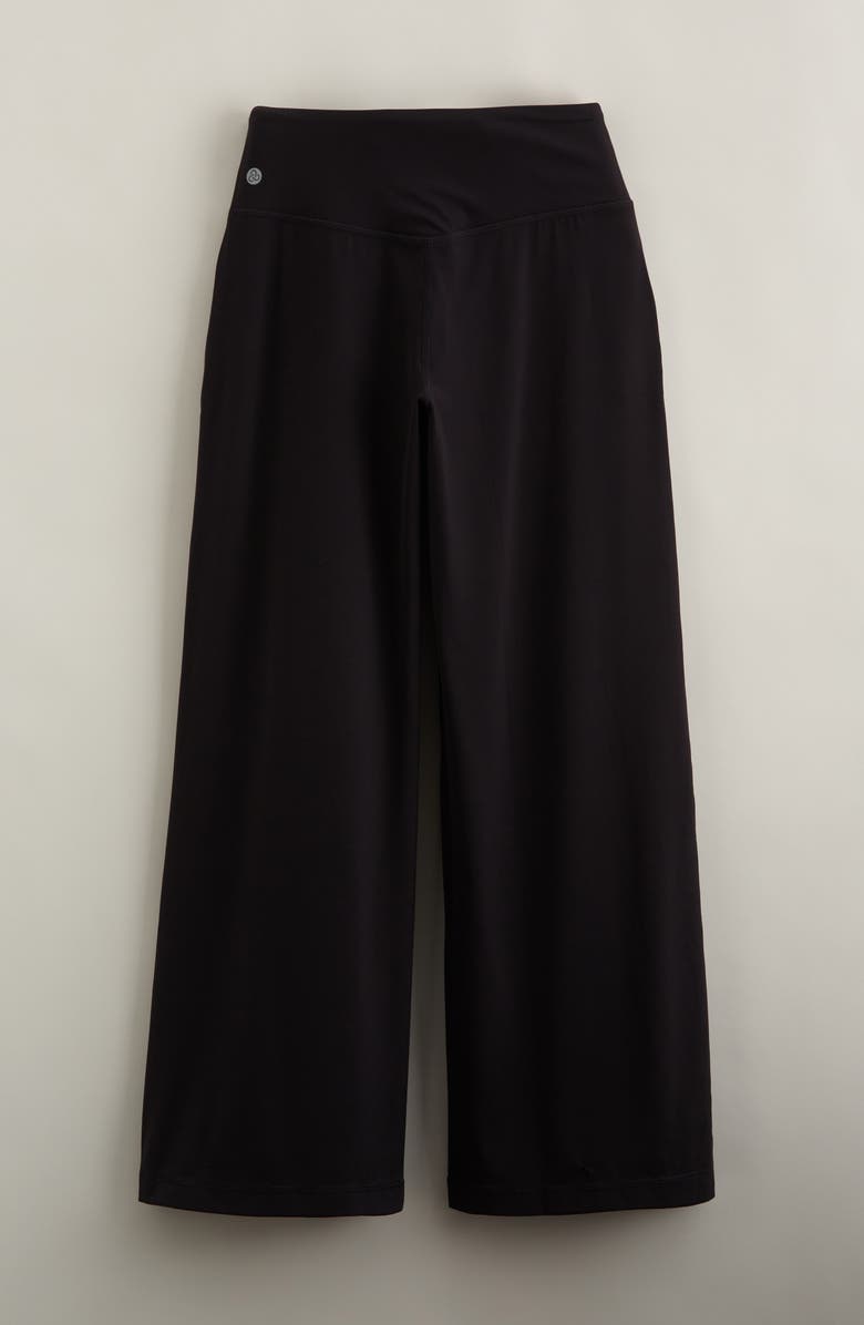 Zella Girl Kids' In the Zone Wide Leg Pants, Alternate, color, Black