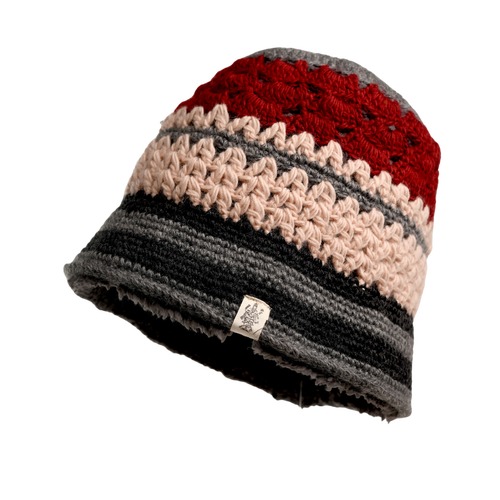 Nirvanna Designs Stripe Sun Hat In Grey Combo