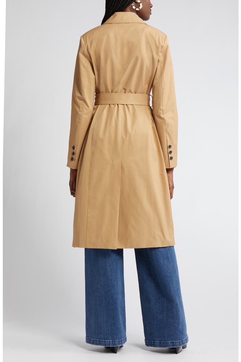 Stretch Cotton Blend Belted Trench Coat, Alternate, color, RATTAN