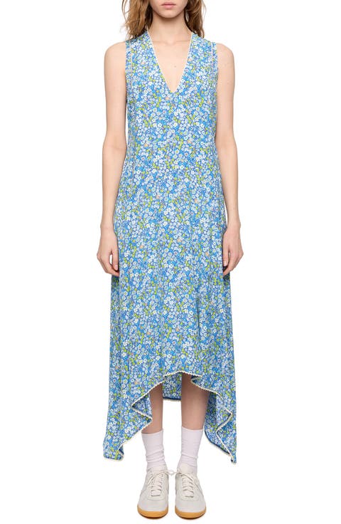 Rerol Floral Sharkbite Hem Dress
