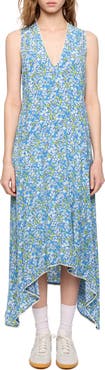 Zadig & Voltaire Rerol Floral Sharkbite Hem Dress