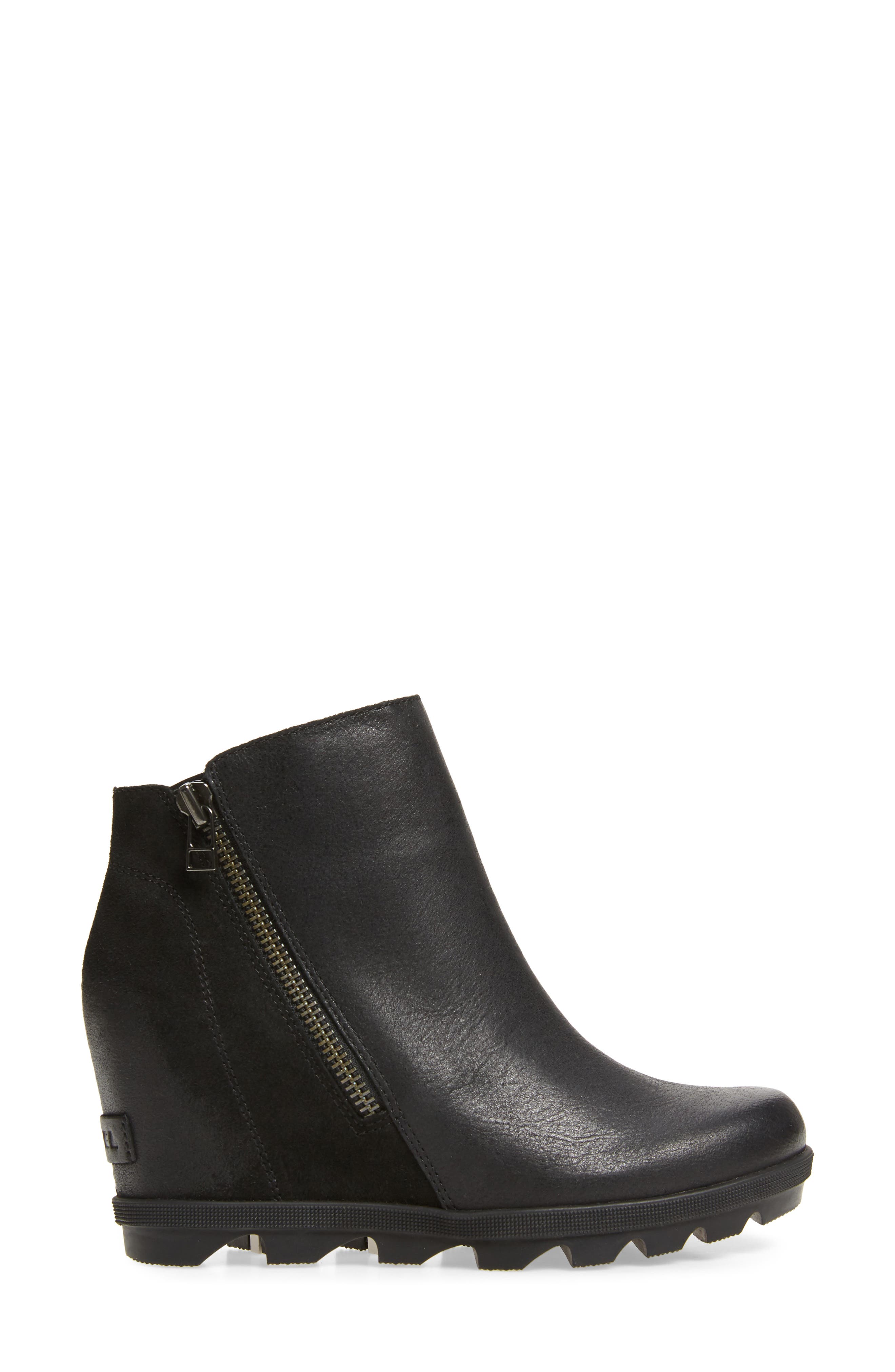 Joan of Arctic II Waterproof Wedge Boot, Alternate, color, BLACK LEATHER/ SUEDE