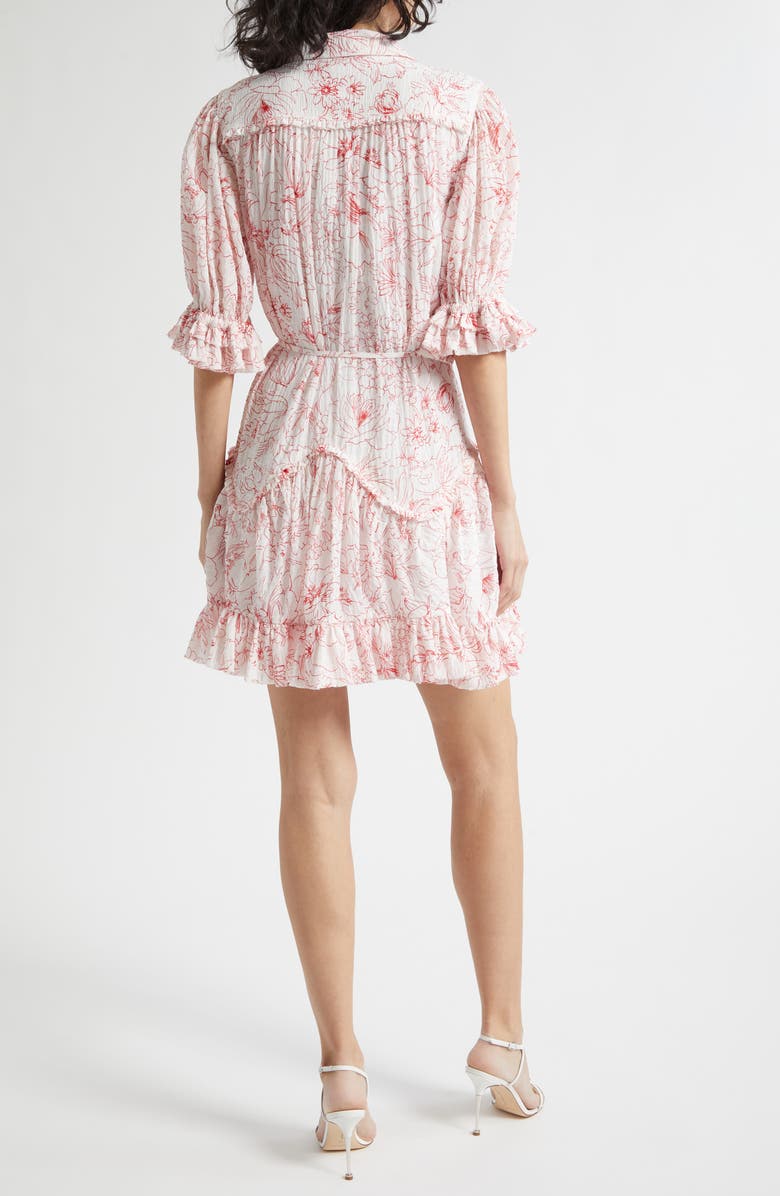 Cinq à Sept Gwendoline Garden Doodle Shirtdress, Alternate, color, White/ Goji Berry