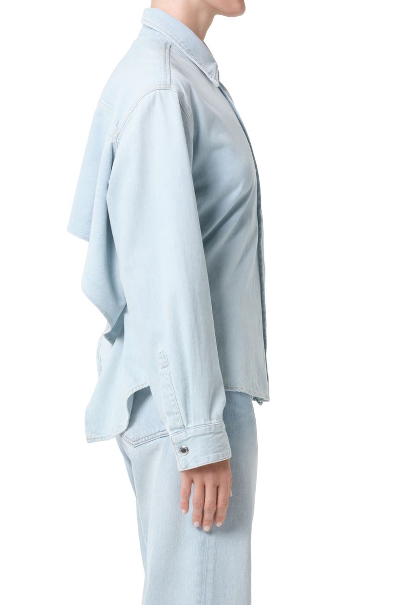 AGOLDE Theo Flutter Denim Shirt, Alternate, color, Link (Light Pale Tinted Ind)