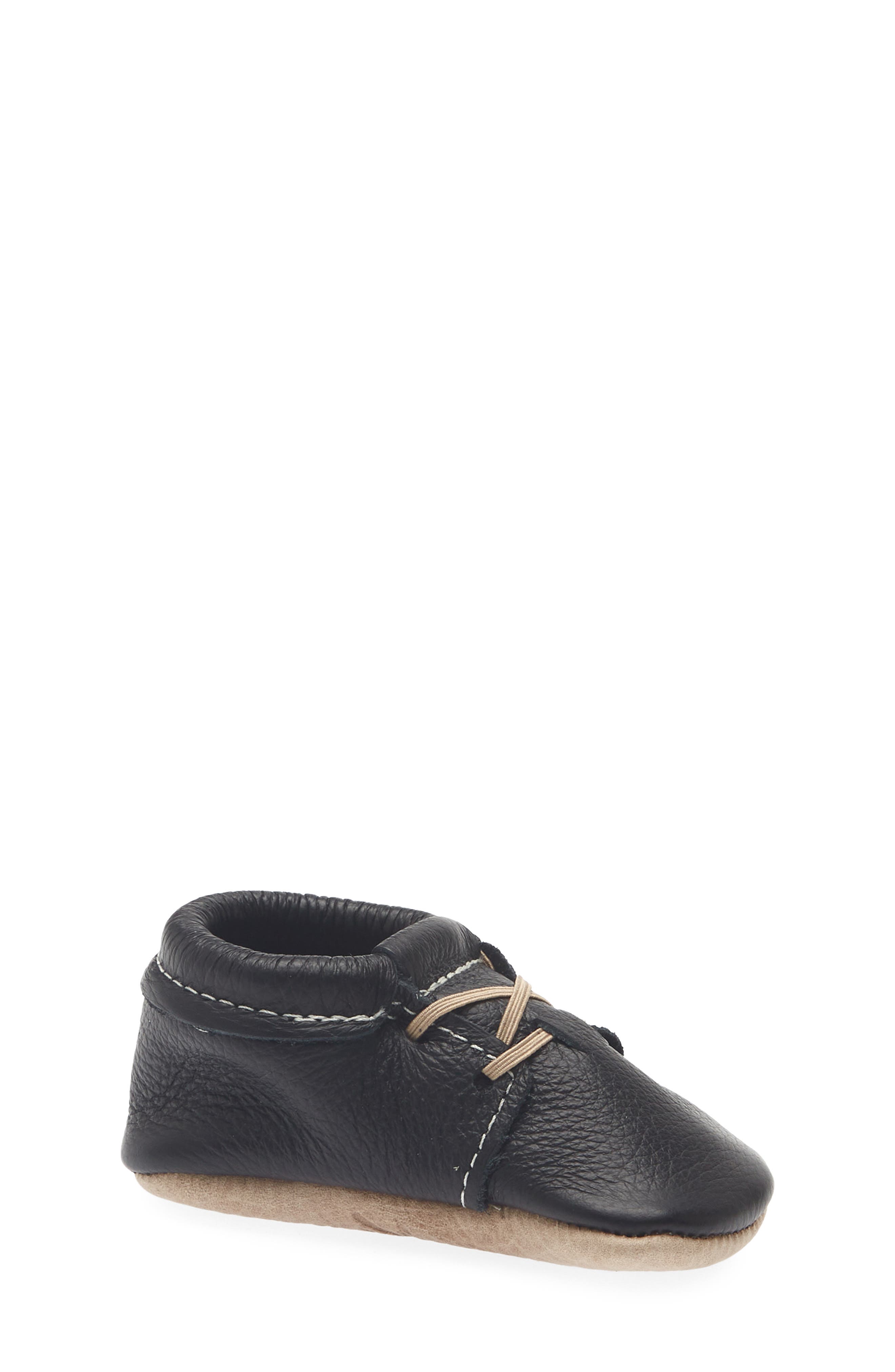 Kids' Leather Oxford Shoe, Main, color, EBONY