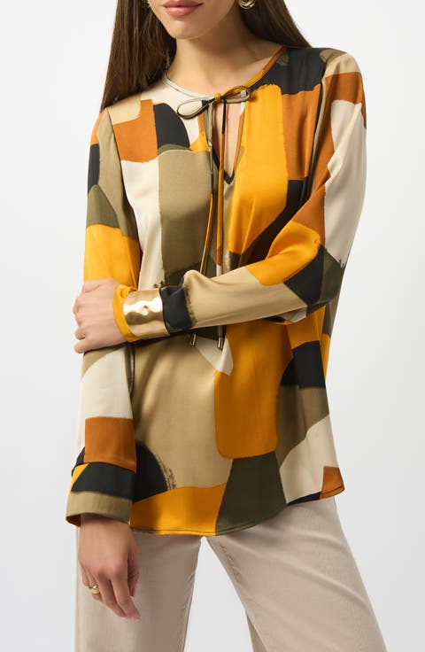 Abstract Print Recycled Satin Top