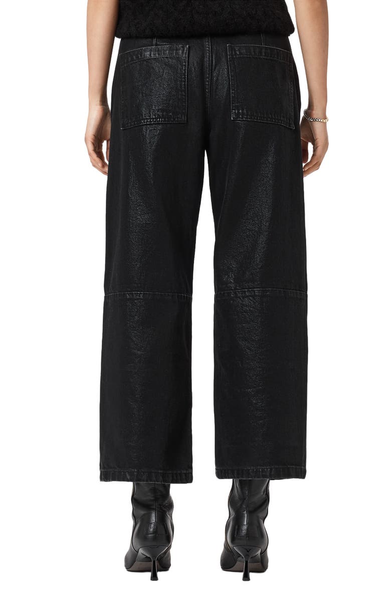 AllSaints Tay Wide Leg Carpenter Jeans, Alternate, color, Coated Black