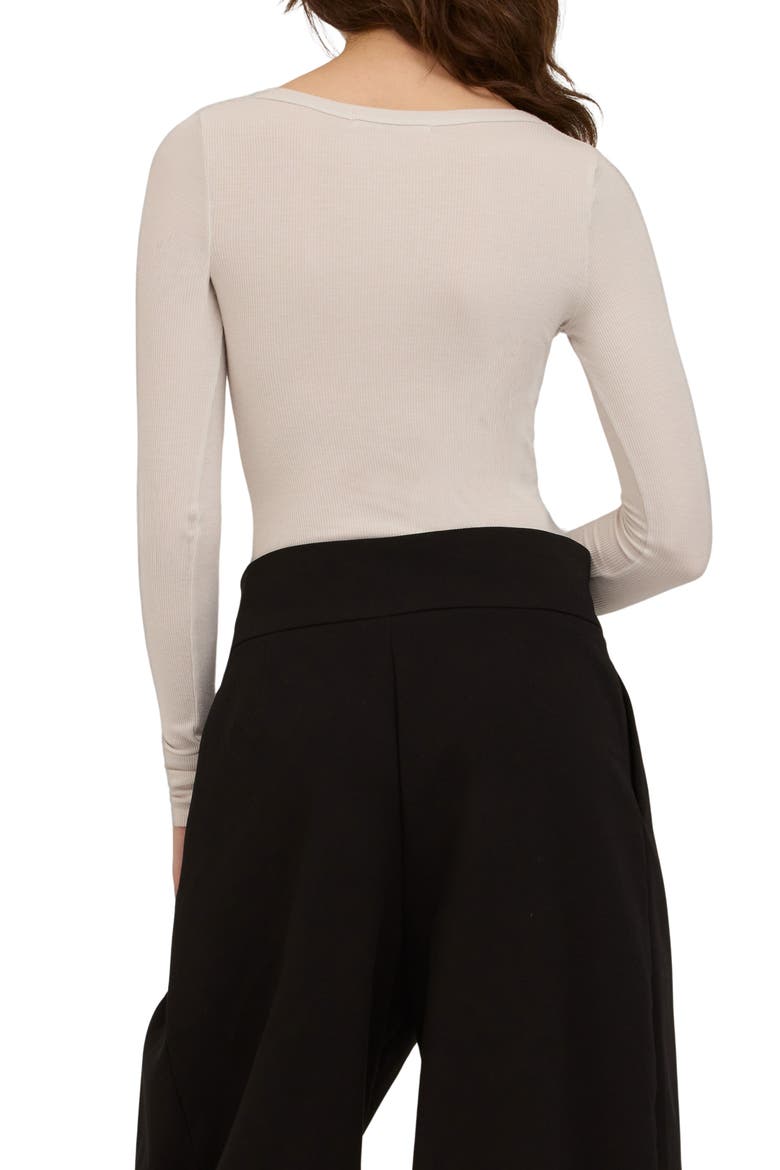 The Lovely Long Sleeve Rib T-Shirt, Alternate, color, VINTAGE WHITE