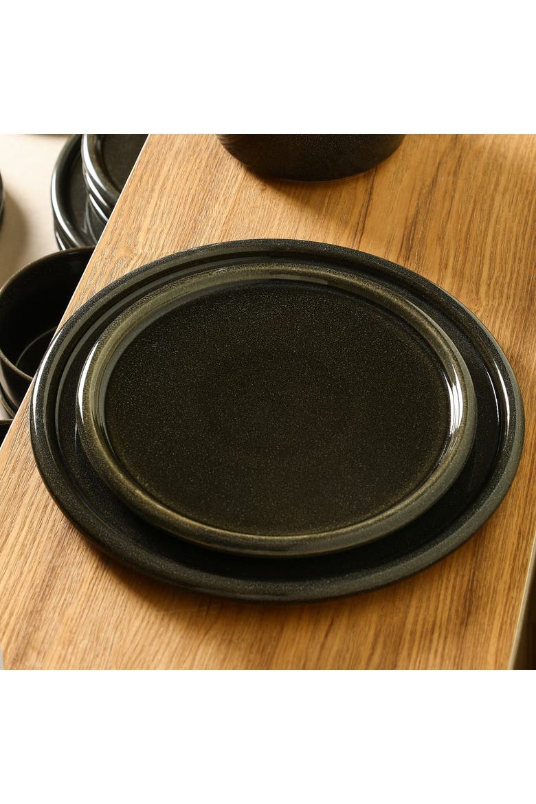 Eden Stoneware 4-Piece Salad Plate Set, Alternate, color, Charcoal Grey