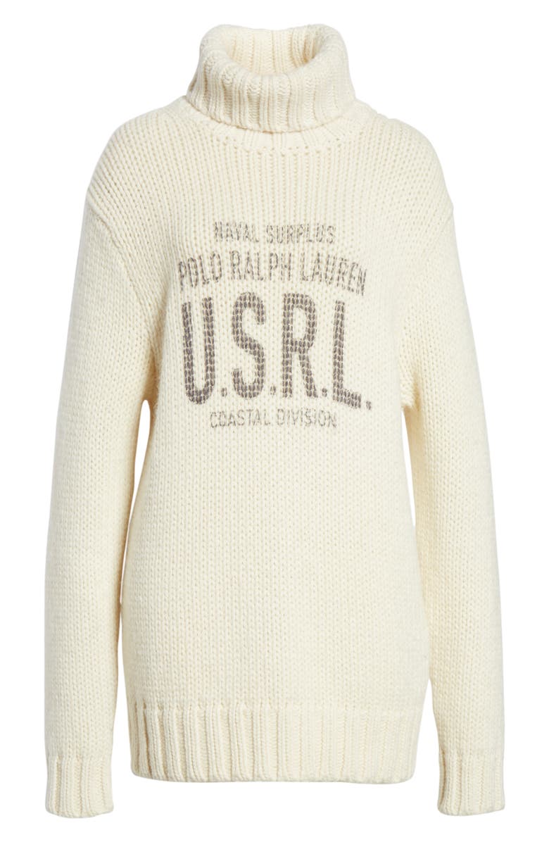 Polo Ralph Lauren Logo Graphic Turtleneck Sweater, Alternate, color, 
